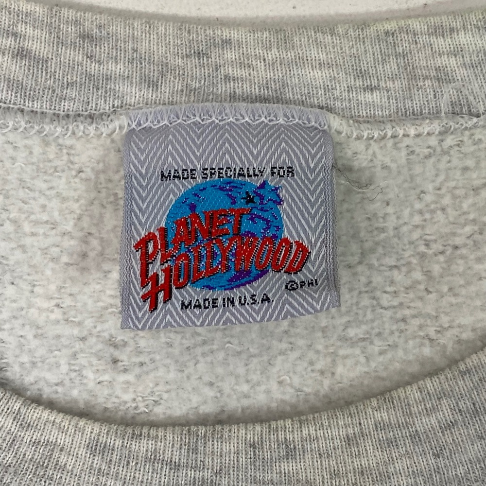 Vintage Planet Hollywood Beverly Hills Sweatshirt Gray XL Made in USA 90s Crew - Picture 3 of 16